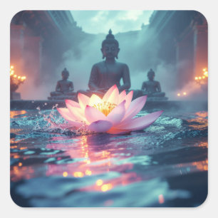 ADESIVO QUADRADO LOTUS - BUDISMO ZEN