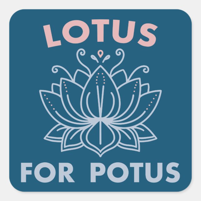 Adesivo Quadrado Lotus for Potus Kamala Harris para o Presidente Fl (Frente)