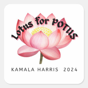 Adesivo Quadrado Lotus Para A Eleição Do POTUS Harris