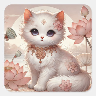Adesivo Quadrado Lotus Princess Cat