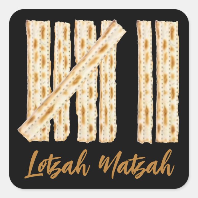 Adesivo Quadrado Lotzah Matzah Passover 7 Dias (Frente)
