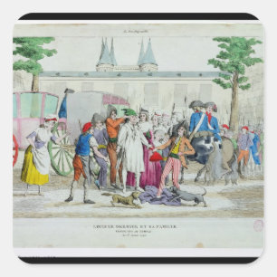 Adesivo Quadrado Louis XVI e sua família tomados ao templo
