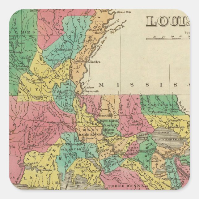 Adesivo Quadrado Louisiana (Frente)