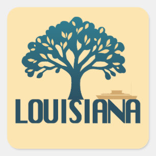 Adesivo Quadrado Louisiana Estados Unidos da América