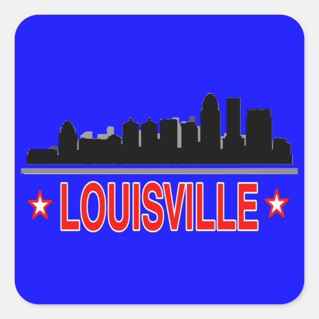 Adesivo Quadrado Louisville Skyline Viagem Stickers (Frente)