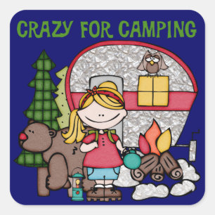 Adesivo Quadrado Loura Louca Por Acampamento