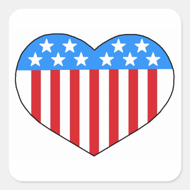 Adesivo Quadrado Love American Style Sticker (Frente)