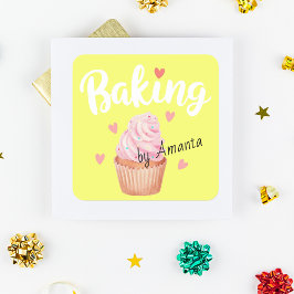 Adesivo Quadrado Love Baking Sticker