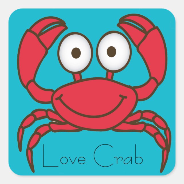 Adesivo Quadrado Love Crab Sticker (Frente)