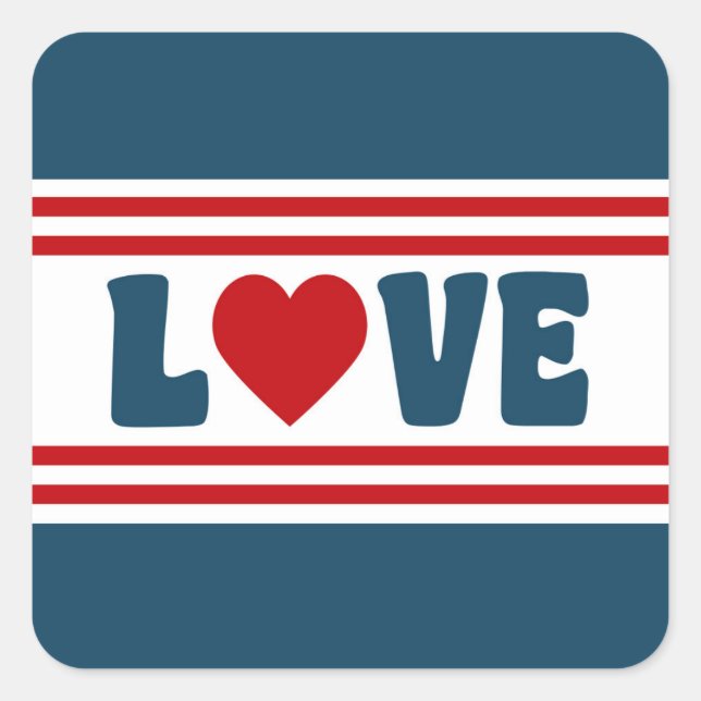 Adesivo Quadrado Love design (Frente)