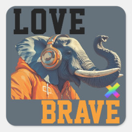 Adesivo Quadrado LOVE × ELEPHANTS - Custom