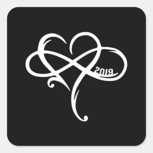 Adesivo Quadrado Love Heart 2019, Dia de os namorados Romântico Id