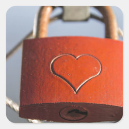 Adesivo Quadrado Love Heart Padlock