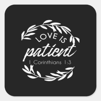 Adesivo Quadrado Love Is Patient Corinthians Scripture Minimal Desi