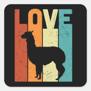 Adesivo Quadrado Love Llama Alpaca