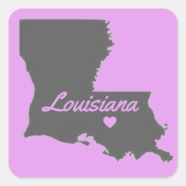 Adesivo Quadrado Love Louisiana Love Baton Rouge Sticker (Frente)