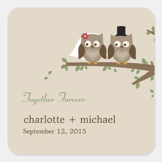 Adesivo Quadrado Love Ows Favor Sticker (Frente)