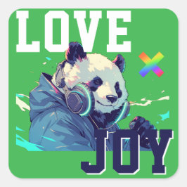 Adesivo Quadrado LOVE × PANDA - Custom