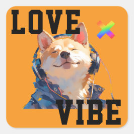 Adesivo Quadrado LOVE × SHIBA - Custom