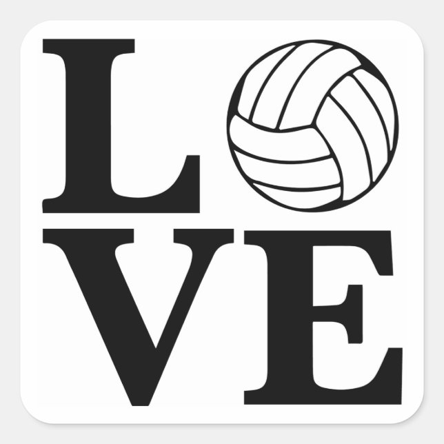 Adesivo Quadrado LOVE Voleibol (Frente)