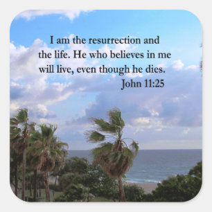 ADESIVO QUADRADO LOVELY JOHN 11:25 FOTO DESIGN