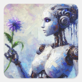 Adesivo Quadrado Lover Roxo - Coleção de Arte da Série Futura