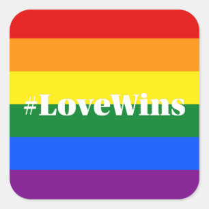 Adesivo Quadrado #LoveWins ganha igualdade de Casamento com hashtag