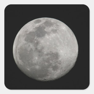 Adesivo Quadrado Lua cheia em preto e branco. Crédito: Arthur