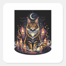 Lua com velas - Dia das Bruxas de Maine Coon