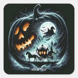 Adesivo Quadrado Lua de Cavalo de Pumpkin Bonito Fantasy