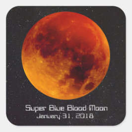 Adesivo Quadrado Lua de Sangue Super Azul 2018