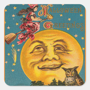 ADESIVO QUADRADO LUA DE VINTAGEM DE VINTAGENS QUADRADAS