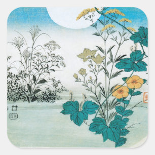 Adesivo Quadrado Lua e Flores