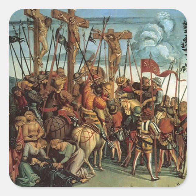 Adesivo Quadrado Luca Signorelli - A Crucificação (Frente)