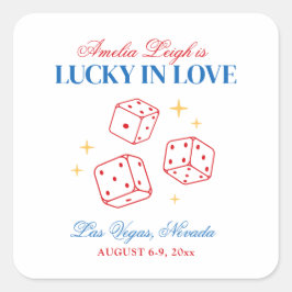 Adesivo Quadrado Lucky In Love Casino Bachelorette Weekend