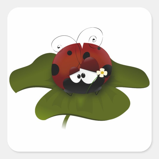 Adesivo Quadrado Lucky Ladybug (Frente)