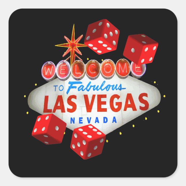 Adesivo Quadrado Lucky Las Vegas Stickers (Frente)