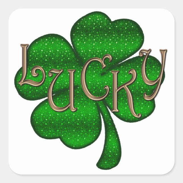Adesivo Quadrado Lucky Shamrock ID961 (Frente)
