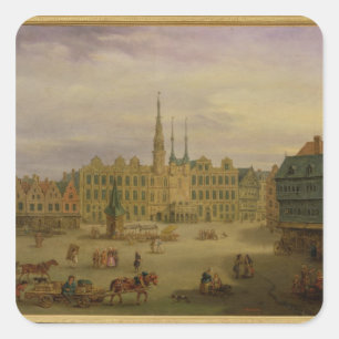 Adesivo Quadrado Lugar de L'Hotel de Ville, Cambrai, c.1780