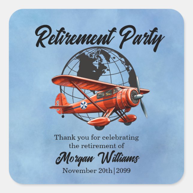 Adesivo Quadrado Lugares de Viagem do Planalto do Partido da Reform (Frente)