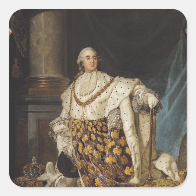 Adesivo Quadrado Luís XVI em Robes de Coronação, após 1774 (Frente)