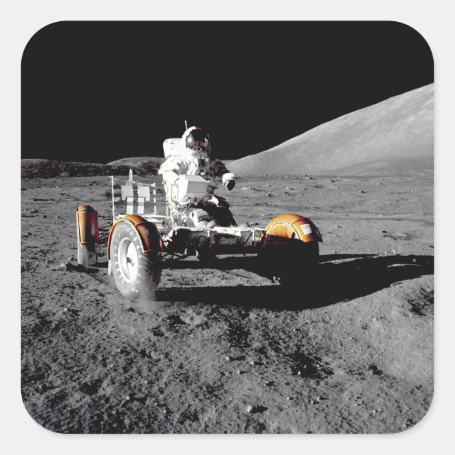 Adesivo Quadrado Lunar Rover, Apolo 17 (Frente)