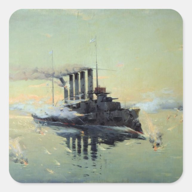 Adesivo Quadrado Luta de Askold do cruzador (Frente)