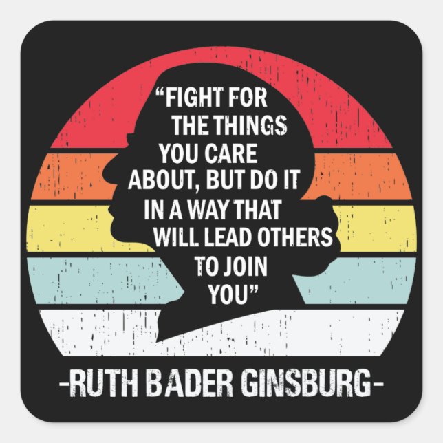 Adesivo Quadrado Luta Retroativa pelas coisas com as quais você se  (Frente)