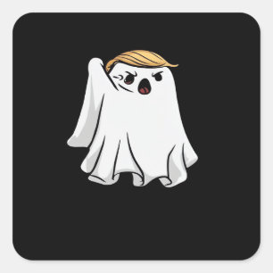 Adesivo Quadrado Lutar contra o Dia de as Bruxas engraçado Trumpkin