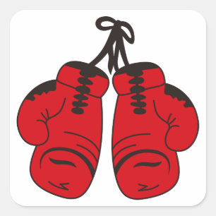 Adesivo Quadrado Luvas de boxe