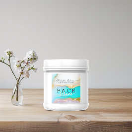 Adesivo Quadrado Luxo Azul Branco Acentos Dourados Agate Opal Produ