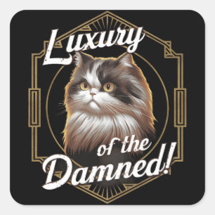 Adesivo Quadrado Luxo dos Damas: Art Deco Gato Persa
