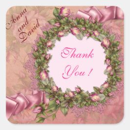 Adesivo Quadrado Luxo Rosa Moderna Adicione o Seu Texto