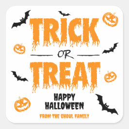 Adesivo Quadrado Luz de Grupo de Trick ou Tratar